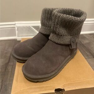 UGG Saela Gray Knit Rib Boots
